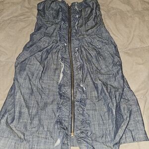 JFW just for straps zip up denim dress NWT